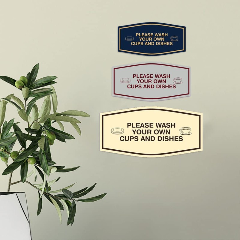 Fancy Please Wash Your Own Cups and Dishes Sign (Black