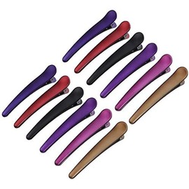 Pinzas de Pato para Mujer 12 Piezas Acrílicas, Diseño Simple Set Ligero, Apertura Fácil y Firme, sin Marcas ni Dobleces, para Maquillaje y Peinado Color Aleatorio