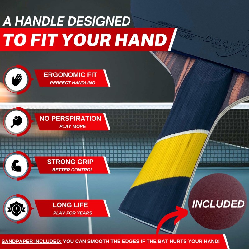 DRAXX Sports Table Tennis Bat 6 Stars Professional Carbon Paddle