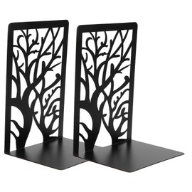 Operitacx 2pcs Black Metal Bookends Decorative Books Document Book Stand Black Bookends Heavy Duty Book Ends Dividers Stoppers Bookshelves Bookshelf Bookmarks for Men Bookcase Stands Iron