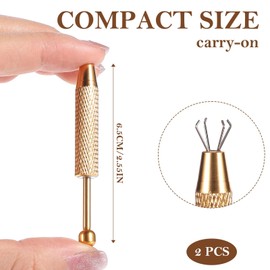 simarro 3-Piece Set of Perforated Ball Grabber, 4-Claw Stainless Steel Rhinestone Picking Tool, Mini Grabber Pen Tweezers, Electronic Component Perforation Auxiliary Pen, Diamond Pearl Gemstone