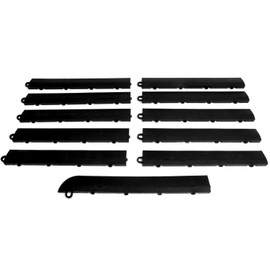 Big Floors Male Transition Edge Kit, Durable Interlocking Modular Garage Floor Edging, Compatible with RaceDeck, GarageTrac and GarageDeck Products, (11 Piece), Black