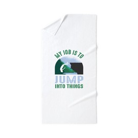 CafePress My Job is to Jump Into Things Cliff Ju 30"x60" Absorbent Cotton Back, Soft Beach, Pool Towel