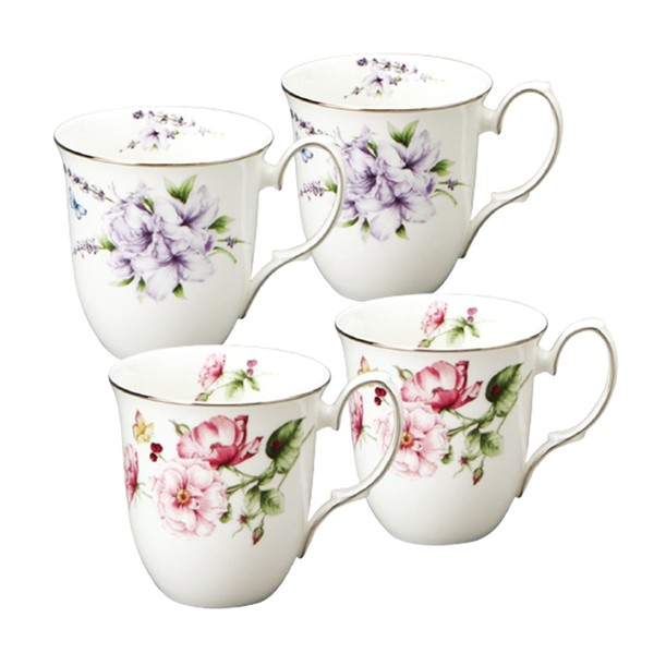 Korea Ceramics Bone China Elysee 4-Person Mug Cup Set 4P