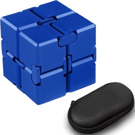 GAGATY Infinity Cube Fidget Desk Toy - Cubo mágico Infinito de Aluminio de Primera Calidad con Funda Exclusiva, Resistente, Pesado, Alivia el estrés y la ansiedad, para Add, ADHD, OCD