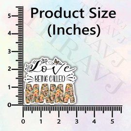 (3Pcs) Love Being Called Mama Sticker - Quotes Vinyl Decal for Water Bottles, Books, Laptops, Phones, Tumblers, Size 2.8 x 3 Inch