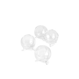 Serene Spaces Living Set of 4 Mini Greenhouse Bowl, Glass Balls for Plants, Succulent Orbs for Centerpiece at Weddings, Events, Measures 4.5" Tall and 4" Diameter