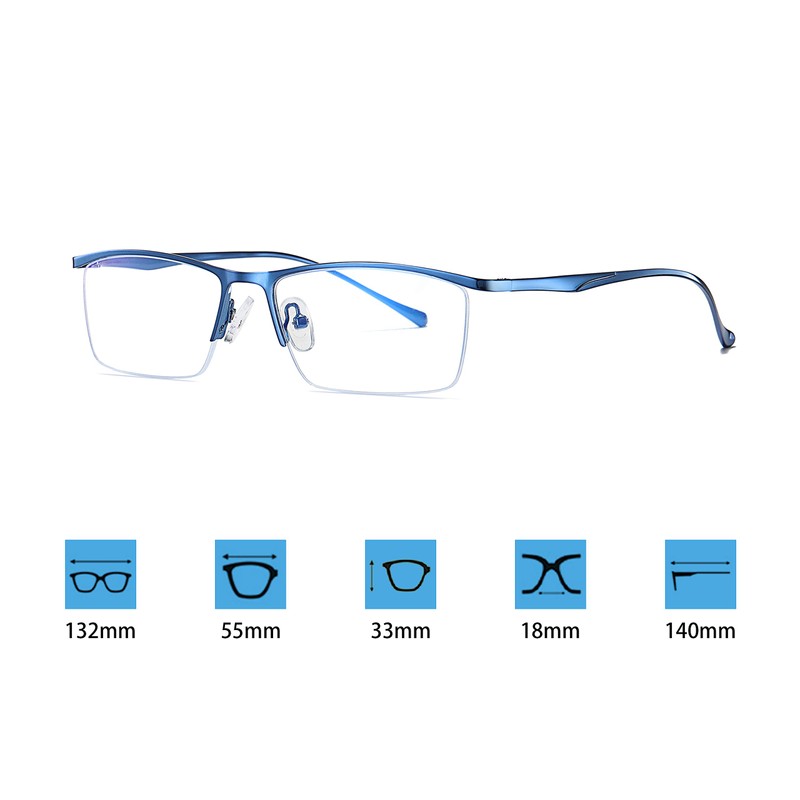 Men's Computer Glasses Blue Light Filter Without Strength UV Blocking