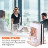 PATIKIL Triangle Desktop File Holder Rack, Metal Vinyl Record Stand