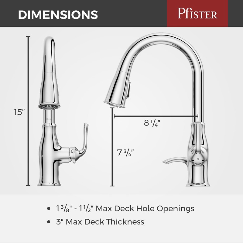 Pfister Rosslyn Kitchen Faucet with Pull Down Sprayer and Soap