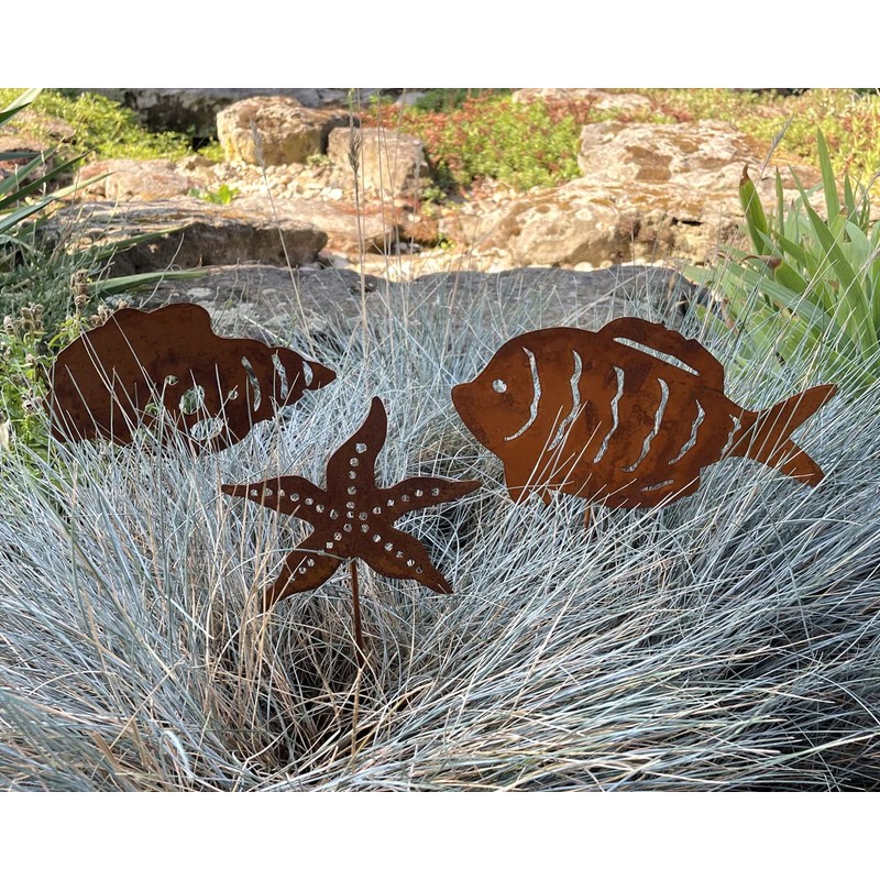 LB H&F Set of 3 Garden Stakes, Maritime Decorative Garden
