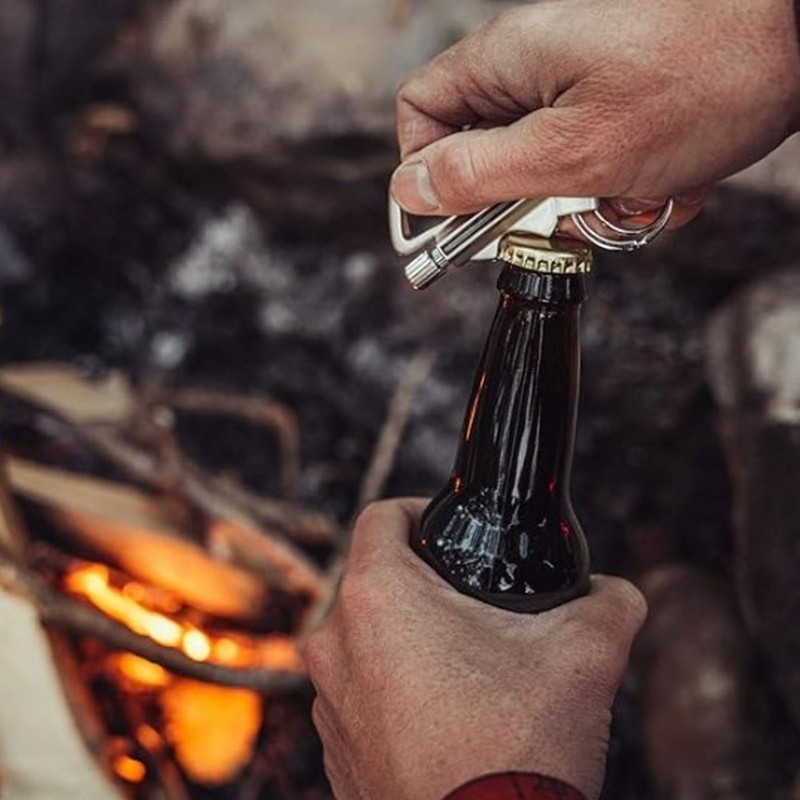 Match Bottle Opener Metal Keychain Multi Function Reusable Survival Lighter