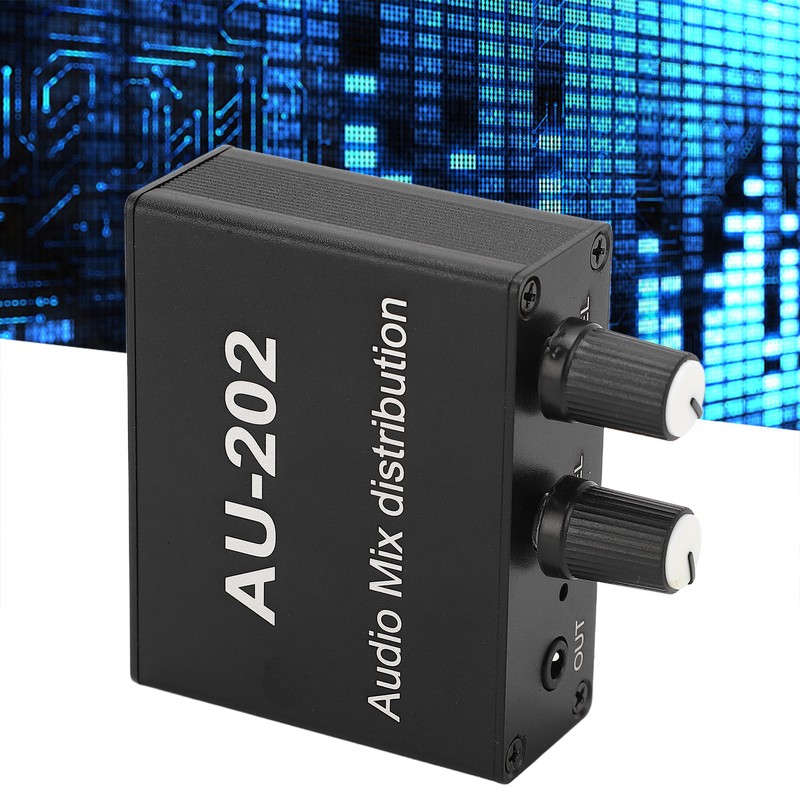 Stereo Mixer Audio Distributor 2 Input 2 Output 3.5mm Jack