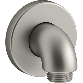 KOHLER 22172-BN Purist Stillness Wall-Mount Supply Elbow with Check Valve for Handshower Hose, Handheld Shower Elbow, Vibrant Brushed Nickel