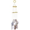 mookaitedecor Natural Agate Slices Wind Chimes for Home Garden Decoration