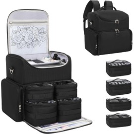 Relavel Tattoo - Funda de viaje con 4 bolsas extraíbles, mochila impermeable 3 divisores desmontables, estuche de transporte de tatuajes profesional para impresora de plantillas, equipos y suministros