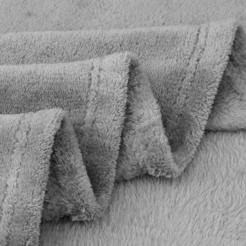 Aisbo Cuddly Blanket, Fluffy Fleece Blanket, Warm Sofa Blanket, Grey,