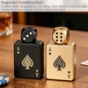 Black Spade A Card Lighter with 360° Spinning Dice, Jet