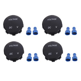 4X Universal Digital Monitor Voltmeter Waterproof Voltage Meter LED Blue for DC 12V-24V Car Motorcycle Auto Truck