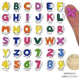 MUNCVY Patch, Iron, Applique Applique, DIY Clothes, Alphabet and Number, Motif, Super Mini, Cute, Decorative, Boys, Girls, Nursery School, Kindergarten, Patch, Repair, Set of 36, Clothes, Yukata,