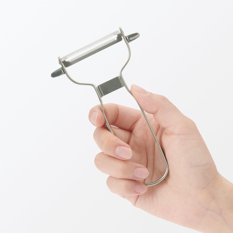 MUJI 12829003 Stainless Steel Leather Pull, Silver, Width 3.0 x
