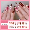 Leopard French Tip Press on Nails Medium Almond Shaped Flower