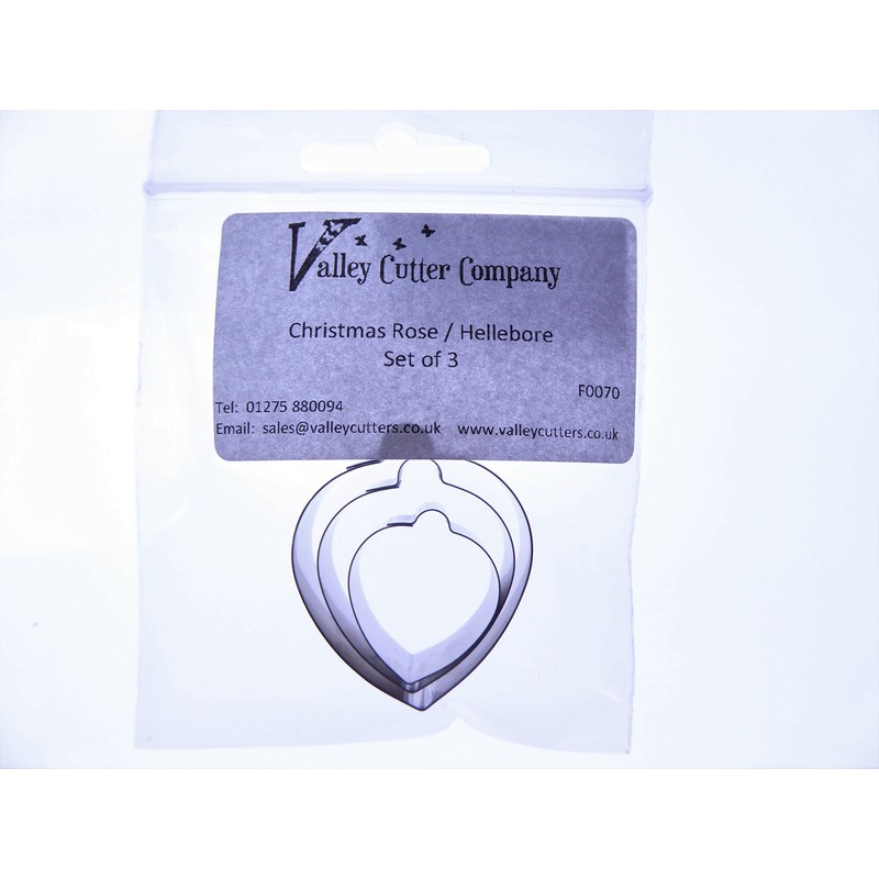 Christmas Rose/Hellebore - Set of 3 Stainless Steel Petal Cutters