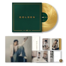 JUNGKOOK - [GOLDEN] (LP) Outer Sleeve + VInyl + Photo Book + Postcard + Photo Card + Contents Envelope + Wax Seal Sticker + 2 Extra Photocards