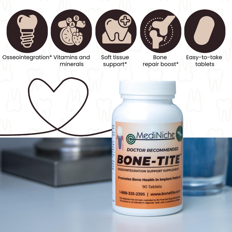 MediNiche Bone-Tite Osseointegration Support Supplement I Key Vitamins, Minerals, and