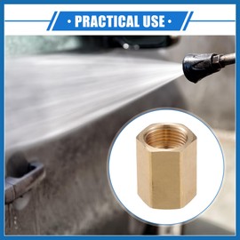 A ABSOPRO Pressure Washer Connector, M18x1.5 to M18x1.5 Female Adapter Brass Screw Hose Connector Universal for Pressure Washer Quick Connect Brass Copper Tone Item Replacement