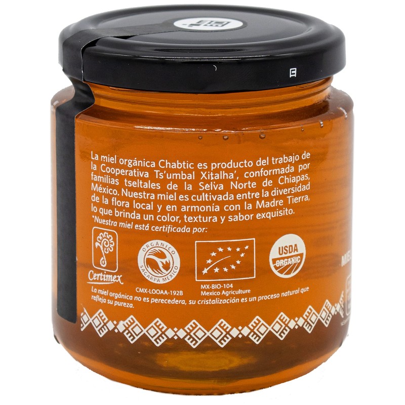 Miel de abeja Chabtic 100% orgánica, Chiapas México - 290g
