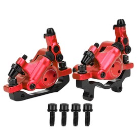Hb-100 Bicycle Disc Brake Kit Hydraulic Aluminum Alloy Disc Brake Front and Rear Compatible with Road Bike Mountain Bike (Red)