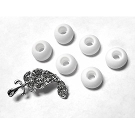 6pcs Large White Replacement Ear Gels Eartips Compatible with Monster Tour Powerbeats urBeats HeartBeats DiddyBeats In-Ear Earphones