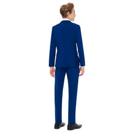Opposuits Solid Colored Suits for Boys - Outfits Come with Pants, Jacket and Tie, Navy Royale Teen, 14Y