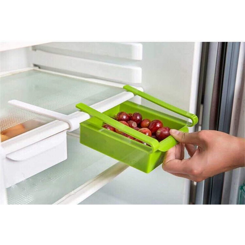 EZONEDEAL Fridge Drawer Organizer, Retractable Drawer Refrigerator Storage Box, Unique