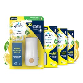 Glade Touch & Fresh (Brise One Touch) Value Pack, Holder (Including Refill) + Refill (3 Pieces), Fresh Lemon