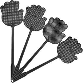 Heavy Duty Fly Swatter with Long Handle, Large swatting Surface, 4 Packs
