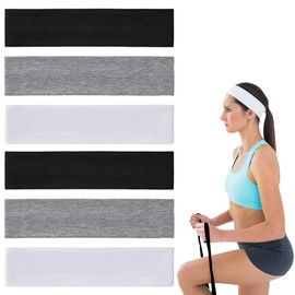 Paifeancodill Yoga Headbands for Women, 6 Pcs Stretchy Cotton Non Slip Elastic Sweat Hairbands Soft Fabric Sport Hair Bands Hair warp Athletic Headbands ​Workout Yoga Running Sport Exercise(3 Colors)