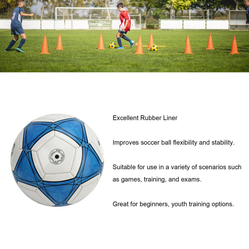 Soccer Ball Blue and White Color Thicked Size 5 Children