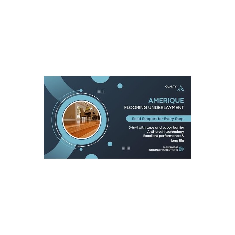 AMERIQUE 400SQFT 4TH Generation Blue 1.5MM Thick Flooring Underlayment Padding