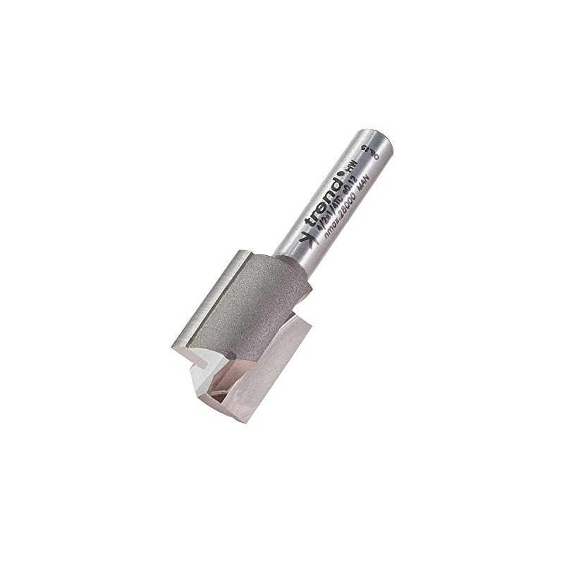 Trend Professional Straight Two Flute Router Cutter, 1/4 Inch Shank,