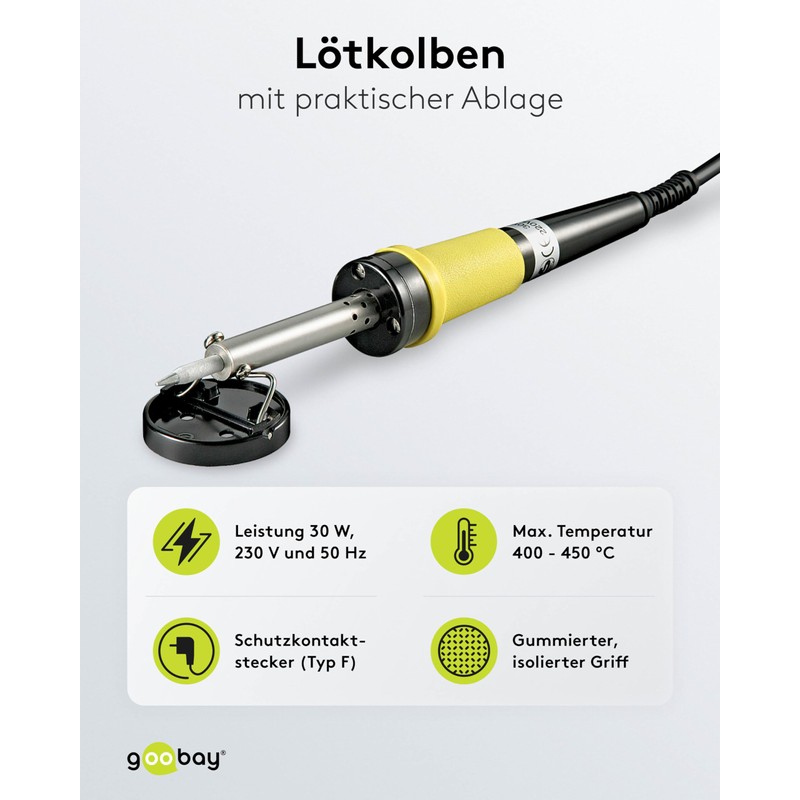 Goobay 51191 Electric Soldering Iron 30 Watt with Soldering Tip