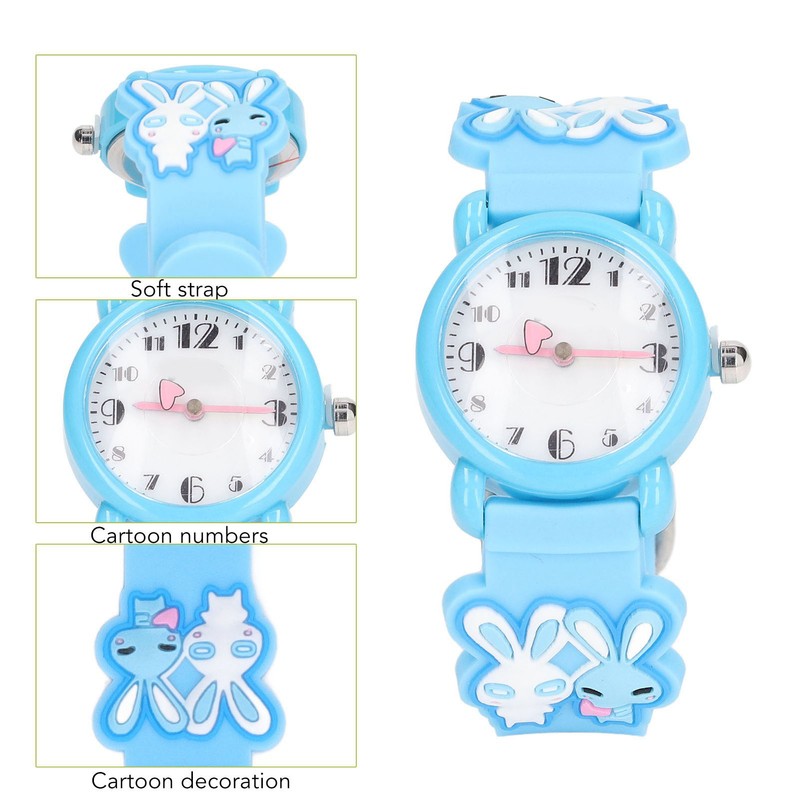Kids Watch 3D Cartoon Pattern Waterproof Cute Clear Numbers Scale