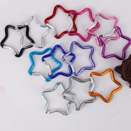 Silver Carabiner Clip Star Shaped Climbing Buckle Aluminum Alloy Heavy Duty Keyring Hook for Camping Fishing Hiking Traveling Spring Loaded Carabiner Accessories Outdoor Recreation