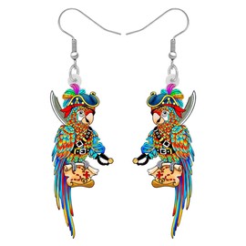 BONSNY Acrylic Drop Dangle Cute Animal Parrot Earrings Jewellery for Women Ladies Bird Lovers Gifts Charms Accessories, Acrylic, Not applicable