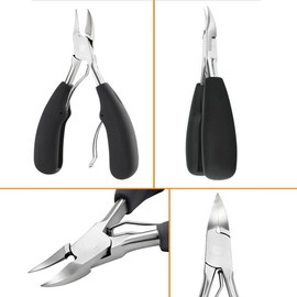 Kimino Nail Clipper, Nipper, Stainless Steel, Non-Slip, Perfect for Thick / Deformed / Winding Nails, Nail File with Zonde, Set of 3