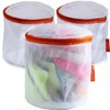 Breathable Micro Mesh Fabric Bra Washing Bags White Set of