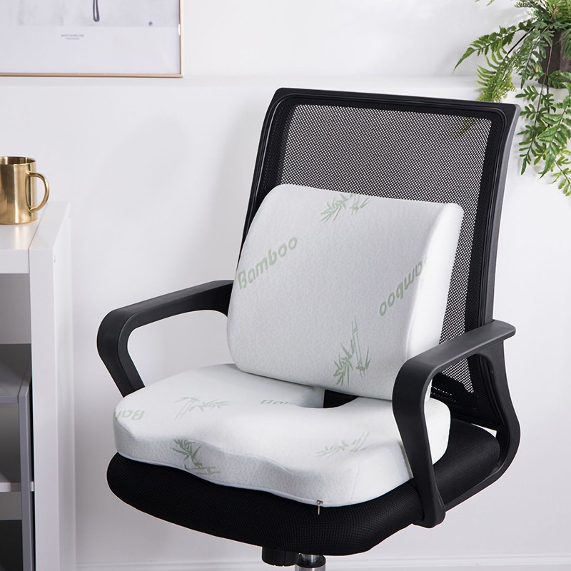 Seat Cushion Lumbar Support Set Polyester Comfortable Chair Cushion for