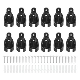 sourcing map 12Pcs Bungee Ball Receivers Brackets, Universal Blinds Bungee Cord Replacement Parts for Indoor/Outdoor Roller Sun Shade Tie Downs, Black