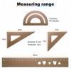 sourcing map 4pcs Triangular Ruler Set 20mm Aluminum Geometric Protractor